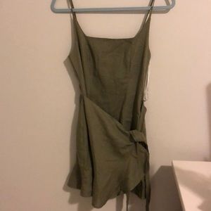 Green wrap dress